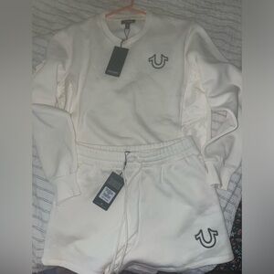 True Religion Utility Crew Neck Pullover and Utility Relaxed Short Set